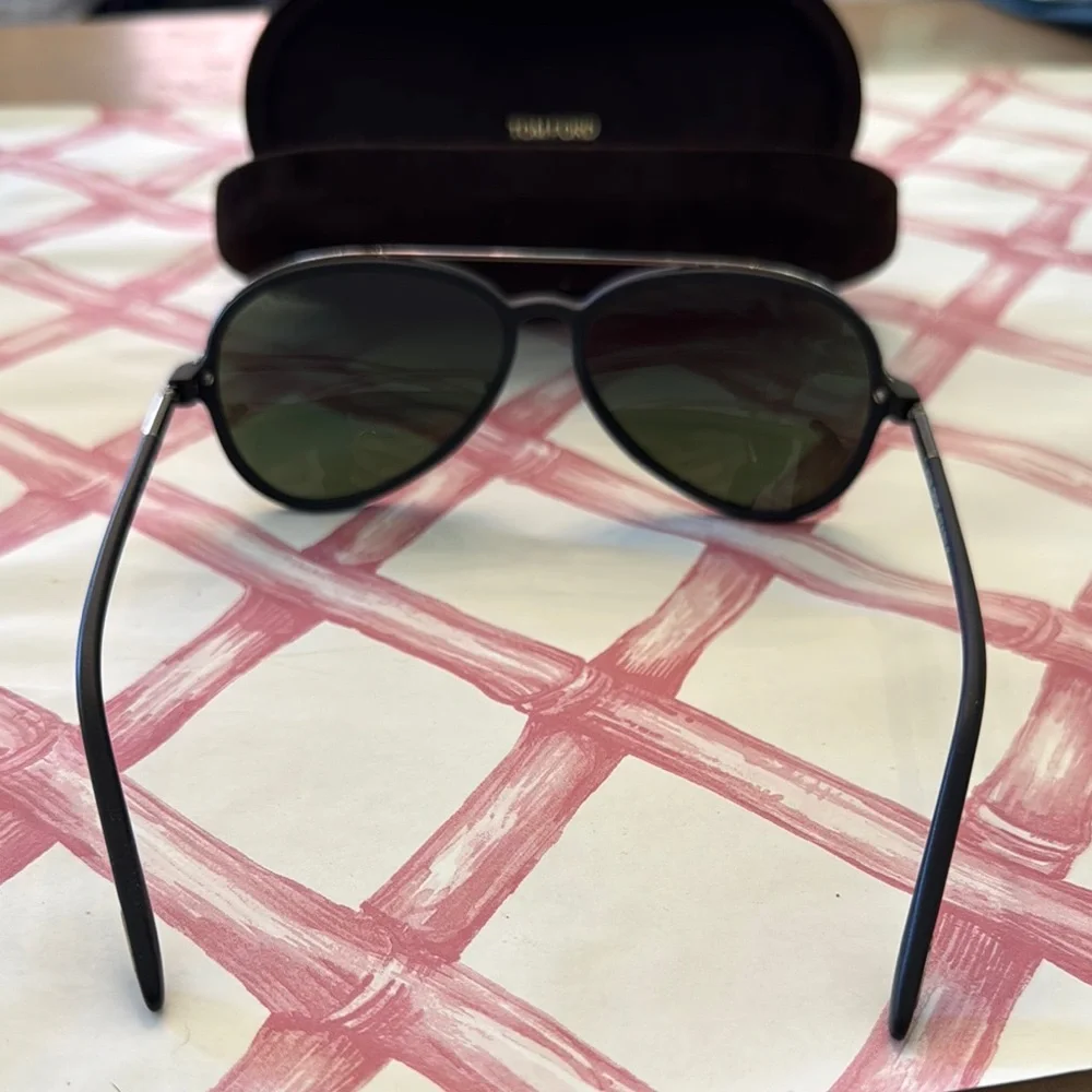 Tom Ford Matte Black Aviator Sunglasses